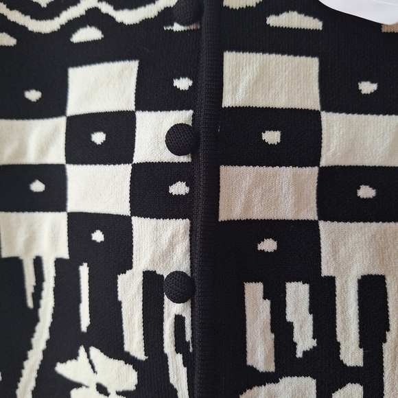 NWT Silvia Antognozzi Lana Jaquard Button Down Sweater Vest Size M - Picture 4 of 8